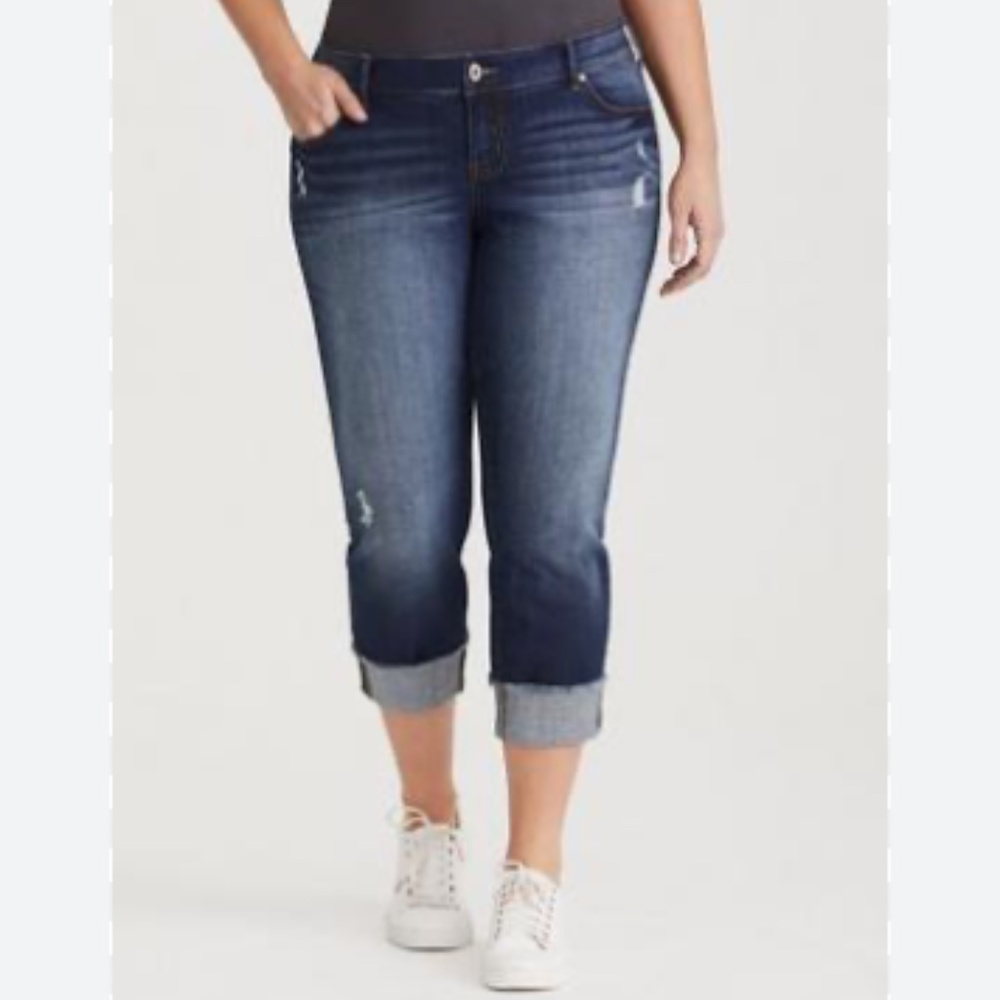 Torrid Boyfriend Crop Ace Jeans Dk. Wash, NWT Sz. 18